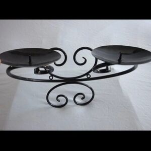 Metal Scrollwork Wall Candle Holder Art Deco 2 Candle Swirl Wire Sconce 11x10